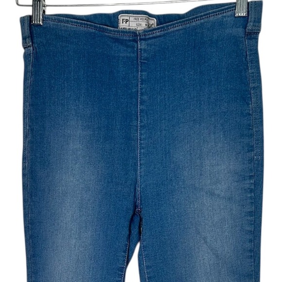 Free People Skinny Jeans Womens 27 Blue High‎ Rise Frayed Hem Pull On Jeggings - Picture 2 of 8